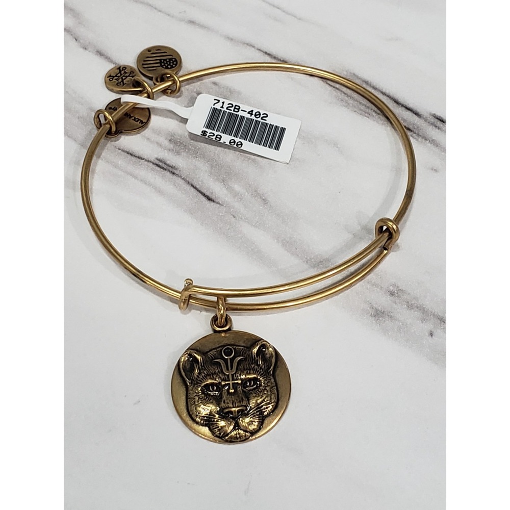 NEW Alex and Ani Wild Heart Bracelet Bangle Gold Toned Tiger